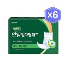 디펜드 남녀공용 안심 일자형 패드 (30매)x6개