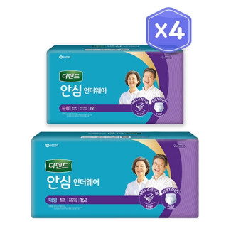 디펜드 남녀공용 안심 언더웨어 중형(18매)/대형(16매)x4개